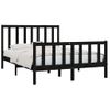 Cama Matrimonial | Cama Para Adultos | Estructura De Cama De Madera Maciza Negra 140x190 Cm Cfw527264