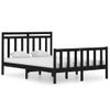 Cama Matrimonial | Cama Para Adultos | Estructura De Cama De Madera Maciza Negra 140x190 Cm Cfw600603