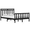 Cama Matrimonial | Cama Para Adultos | Estructura De Cama De Madera Maciza Negra 140x190 Cm Cfw600603