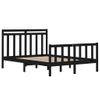 Cama Matrimonial | Cama Para Adultos | Estructura De Cama De Madera Maciza Negra 140x190 Cm Cfw600603