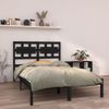 Cama Matrimonial | Cama Para Adultos | Estructura De Cama De Madera Maciza Negra 140x190 Cm Cfw343066