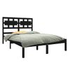 Cama Matrimonial | Cama Para Adultos | Estructura De Cama De Madera Maciza Negra 140x190 Cm Cfw343066