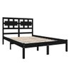 Cama Matrimonial | Cama Para Adultos | Estructura De Cama De Madera Maciza Negra 140x190 Cm Cfw343066