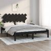 Cama Matrimonial | Cama Para Adultos | Estructura De Cama De Madera Maciza Negra 140x190 Cm Cfw648033