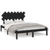 Cama Matrimonial | Cama Para Adultos | Estructura De Cama De Madera Maciza Negra 140x190 Cm Cfw648033