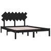 Cama Matrimonial | Cama Para Adultos | Estructura De Cama De Madera Maciza Negra 140x190 Cm Cfw648033