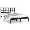 Cama Matrimonial | Cama Para Adultos | Estructura De Cama De Madera Maciza Negra 140x190 Cm Cfw958386