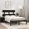 Cama Matrimonial | Cama Para Adultos | Estructura De Cama De Madera Maciza Negra 140x200 Cm Cfw312644