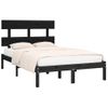 Cama Matrimonial | Cama Para Adultos | Estructura De Cama De Madera Maciza Negra 140x200 Cm Cfw312644