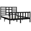 Cama Matrimonial | Cama Para Adultos | Estructura De Cama De Madera Maciza Negra 140x200 Cm Cfw271990