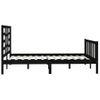 Cama Matrimonial | Cama Para Adultos | Estructura De Cama De Madera Maciza Negra 140x200 Cm Cfw271990