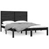 Cama Matrimonial | Cama Para Adultos | Estructura De Cama De Madera Maciza Negra 140x200 Cm Cfw643168