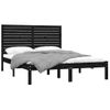 Cama Matrimonial | Cama Para Adultos | Estructura De Cama De Madera Maciza Negra 140x200 Cm Cfw643168