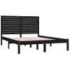 Cama Matrimonial | Cama Para Adultos | Estructura De Cama De Madera Maciza Negra 140x200 Cm Cfw643168