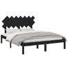 Cama Matrimonial | Cama Para Adultos | Estructura De Cama De Madera Maciza Negra 140x200 Cm Cfw191510