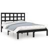 Cama Matrimonial | Cama Para Adultos | Estructura De Cama De Madera Maciza Negra 140x200 Cm Cfw684691