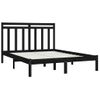 Cama Matrimonial | Cama Para Adultos | Estructura De Cama De Madera Maciza Negra 140x200 Cm Cfw760789