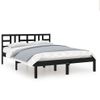 Cama Matrimonial | Cama Para Adultos | Estructura De Cama De Madera Maciza Negra 140x200 Cm Cfw519654