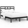 Cama Matrimonial | Cama Para Adultos | Estructura De Cama De Madera Maciza Negra 140x200 Cm Cfw794927