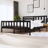 Cama Matrimonial | Cama Para Adultos | Estructura De Cama De Madera Maciza Negra 200x200 Cm Cfw376850