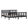 Cama Matrimonial | Cama Para Adultos | Estructura De Cama De Madera Maciza Negra 200x200 Cm Cfw376850