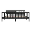 Cama Matrimonial | Cama Para Adultos | Estructura De Cama De Madera Maciza Negra 200x200 Cm Cfw376850