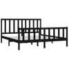 Cama Matrimonial | Cama Para Adultos | Estructura De Cama De Madera Maciza Negra 200x200 Cm Cfw304756