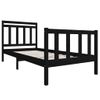 Cama Individual | Cama Para Adultos | Estructura De Cama De Madera Maciza Negra 90x200 Cm Cfw383074