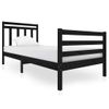 Cama Individual | Cama Para Adultos | Estructura De Cama De Madera Maciza Negra 90x200 Cm Cfw670731