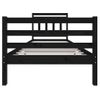 Cama Individual | Cama Para Adultos | Estructura De Cama De Madera Maciza Negra 90x200 Cm Cfw670731