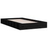 Cama Individual | Cama Para Adultos | Estructura De Cama De Madera Maciza Negra 90x200 Cm Cfw556921