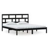 Cama Matrimonial | Cama Para Adultos | Estructura De Cama De Matrimonio Madera Maciza Negro 180x200 Cm Cfw437461