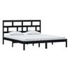 Cama Matrimonial | Cama Para Adultos | Estructura De Cama De Matrimonio Madera Maciza Negro 180x200 Cm Cfw437461