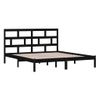 Cama Matrimonial | Cama Para Adultos | Estructura De Cama De Matrimonio Madera Maciza Negro 180x200 Cm Cfw437461