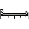 Cama Matrimonial | Cama Para Adultos | Estructura De Cama De Madera Maciza Negro 140x190 Cm Cfw727074