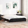 Cama Matrimonial | Cama Para Adultos | Estructura De Cama De Madera Maciza Negro 140x190 Cm Cfw618901