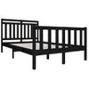 Cama Matrimonial | Cama Para Adultos | Estructura De Cama De Madera Maciza Negro 140x200 Cm Cfw750293