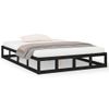 Cama Matrimonial | Cama Para Adultos | Estructura De Cama Madera Maciza Negro King Size 150x200 Cm Cfw663058