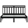 Cama Matrimonial | Cama Para Adultos | Estructura De Cama Madera Maciza Tamaño King Negro 150x200 Cm Cfw841958