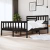 Cama Matrimonial | Cama Para Adultos | Estructura De Cama De Madera Maciza Negra 150x200 Cm Cfw778643