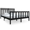 Cama Matrimonial | Cama Para Adultos | Estructura De Cama De Madera Maciza Negra 150x200 Cm Cfw888228