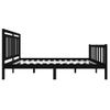 Cama Matrimonial | Cama Para Adultos | Estructura De Cama De Madera Maciza Negra 150x200 Cm Cfw888228