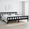 Cama Matrimonial | Cama Para Adultos | Estructura De Cama De Madera Maciza Negro 200x200 Cm Cfw533169