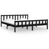 Cama Matrimonial | Cama Para Adultos | Estructura De Cama De Madera Maciza Negro 200x200 Cm Cfw533169