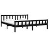 Cama Matrimonial | Cama Para Adultos | Estructura De Cama De Madera Maciza Negro 200x200 Cm Cfw533169