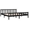 Cama Matrimonial | Cama Para Adultos | Estructura De Cama De Madera Maciza Negro 200x200 Cm Cfw533169