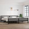 Cama Matrimonial | Cama Para Adultos | Estructura De Cama De Madera Maciza Negro 200x200 Cm Cfw476418