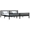 Cama Matrimonial | Cama Para Adultos | Estructura De Cama De Madera Maciza Negro 200x200 Cm Cfw476418