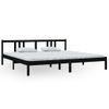 Cama Matrimonial | Cama Para Adultos | Estructura De Cama De Madera Maciza Negro 200x200 Cm Cfw458360