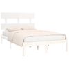 Cama Matrimonial | Cama Para Adultos | Estructura De Cama De Madera Maciza Pino Blanca 160x200 Cm Cfw985370